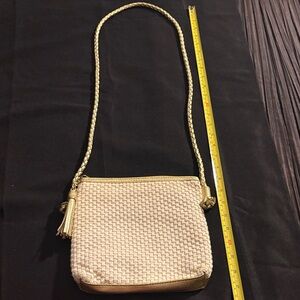 Tiannl Beige Woven Crossbody Bag